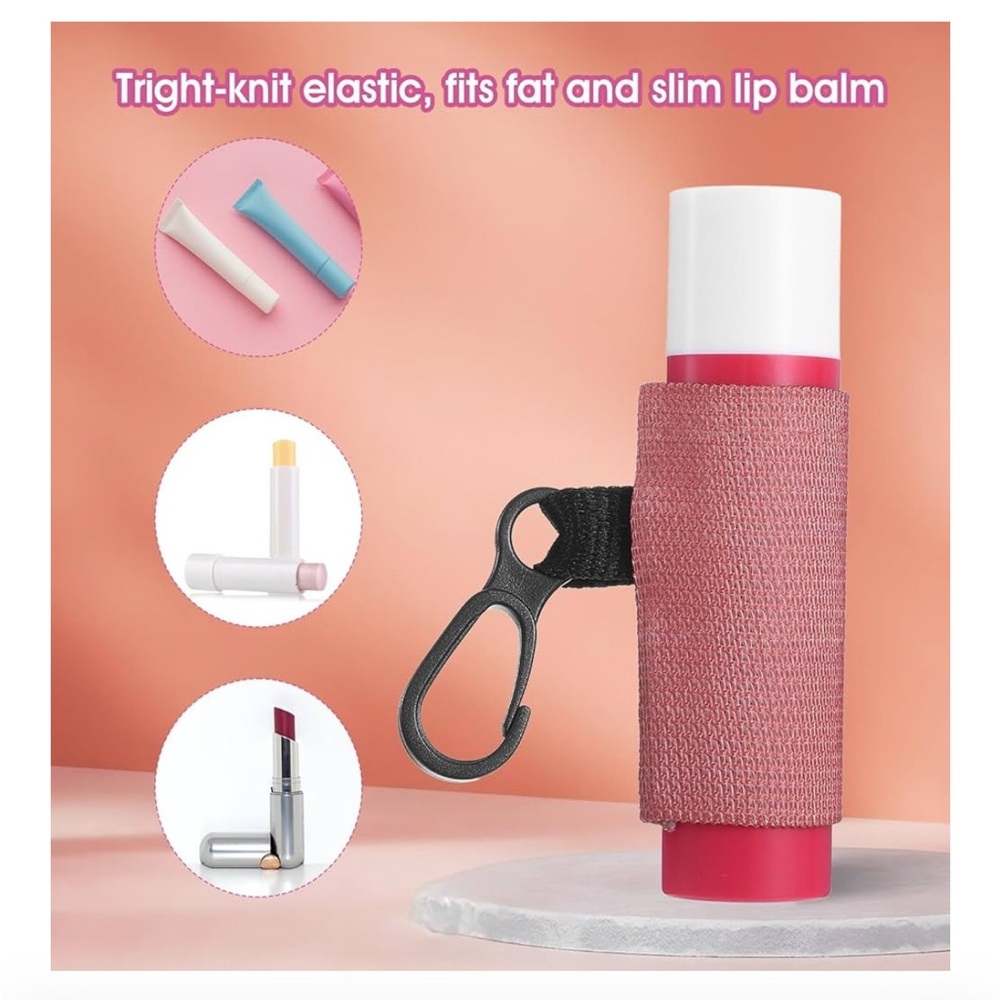 Elastic Lip Balm Holder with Clip, Comes with All Natural Lip Balm 🆕
